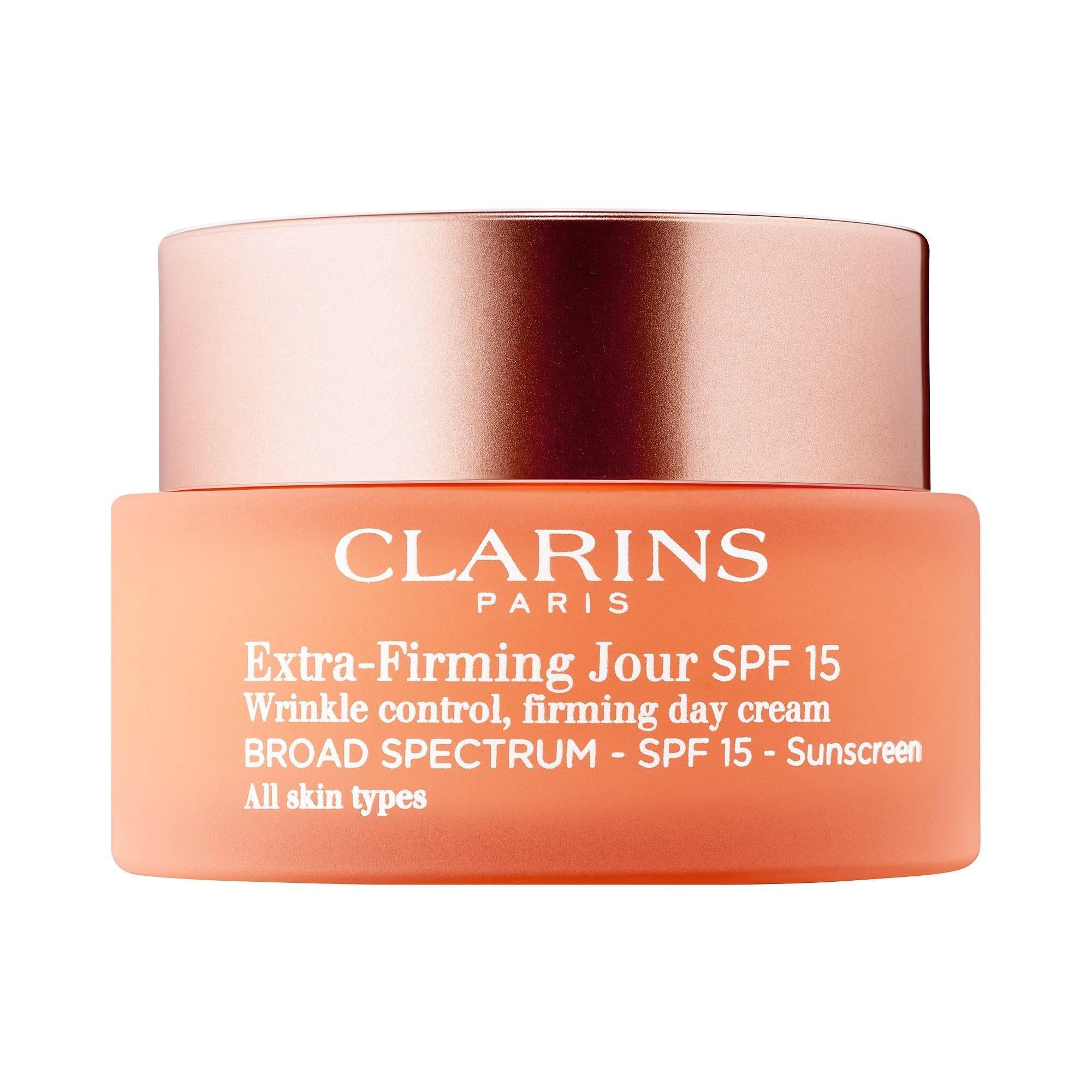 Clarins Extra-Firming & Smoothing Day Moisturizer with SPF 15 - Anti-Aging Skincare with Natural Botanicals
