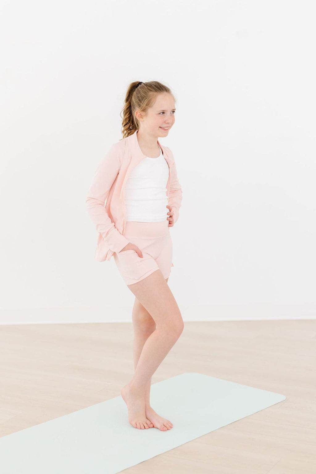 Mila & Rose ® SALE Zen Pink Active Shorty Shorts — side view