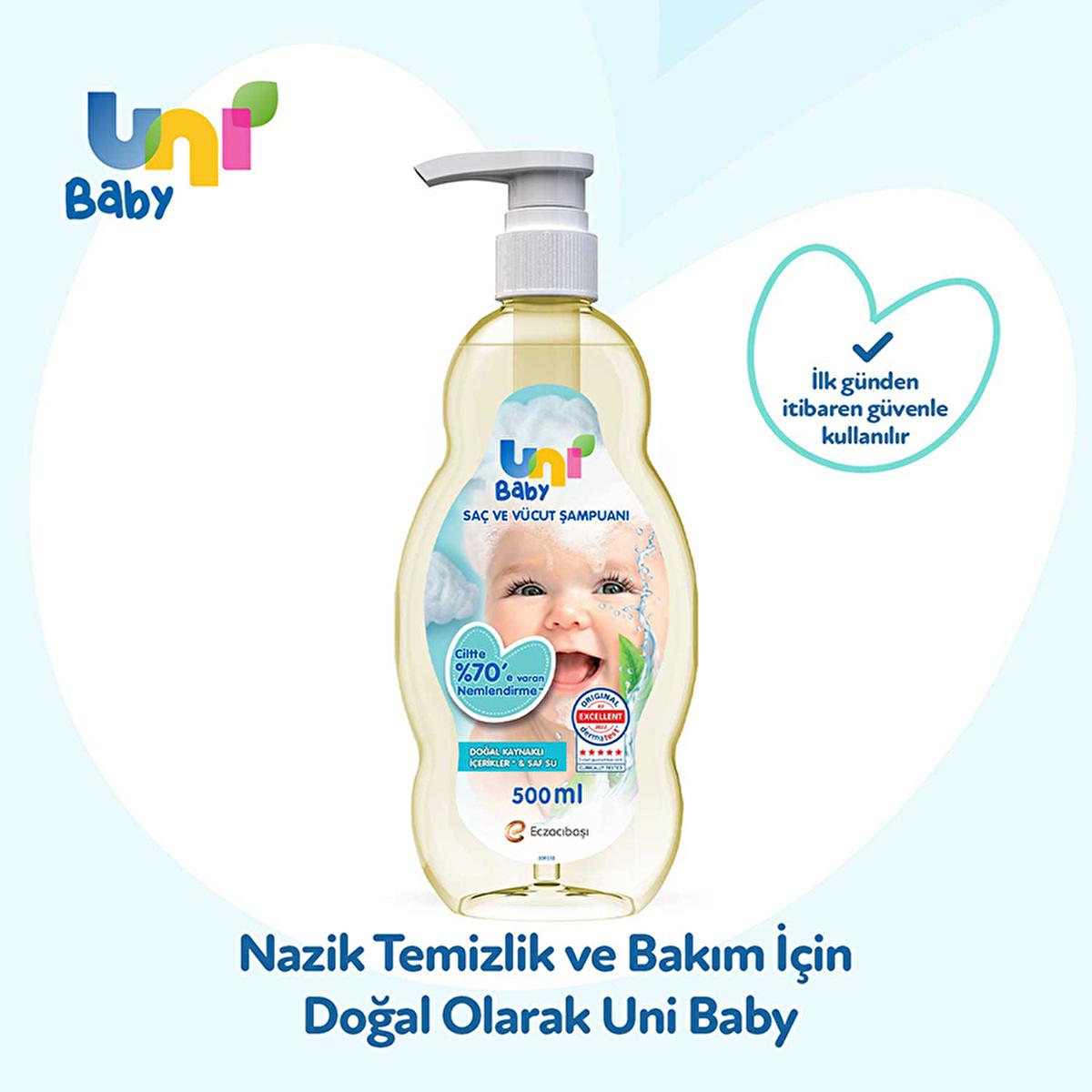 Uni Baby Shampoo 500ml - Natural, Hypoallergenic, Moisturizing Baby Care