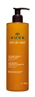 Nuxe Reve de Miel: Gentle Face & Body Wash Gel - Natural Honey & Sunflower Cleanser for Dry, Sensitive Skin - 400ml