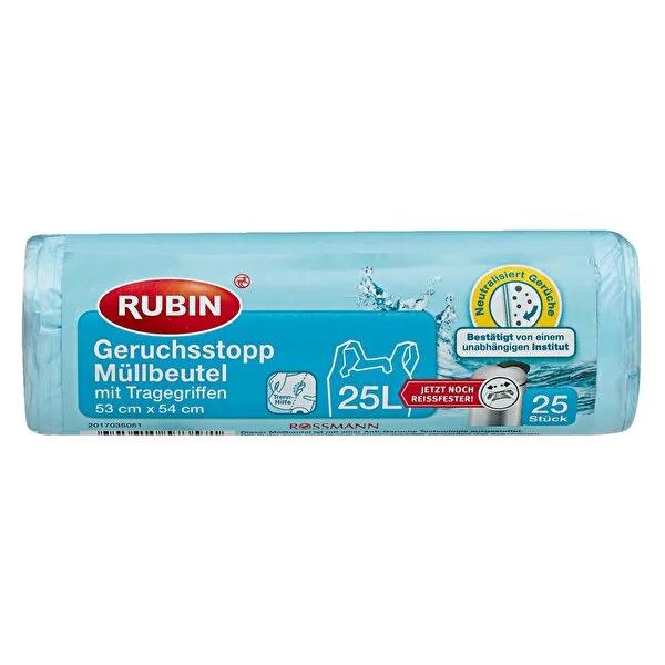 Rubin Trash Bags - 25L Odor-Trapping, Durable & Hygienic - 25 Count