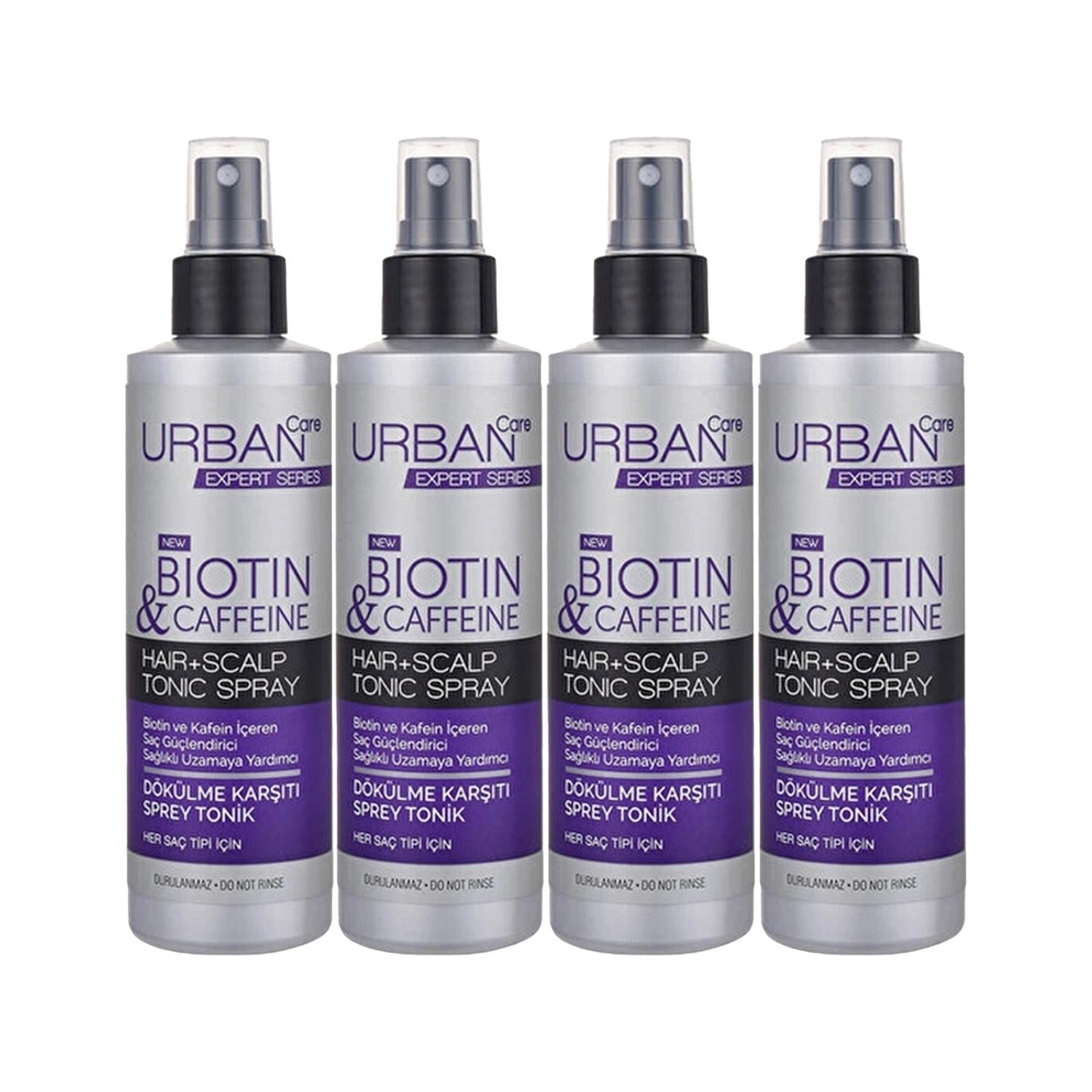 URBAN Care Expert Biotin & Caffeine Hair Tonic - Anti-Hair Loss, Nourishing, 200ml, 4 Units
