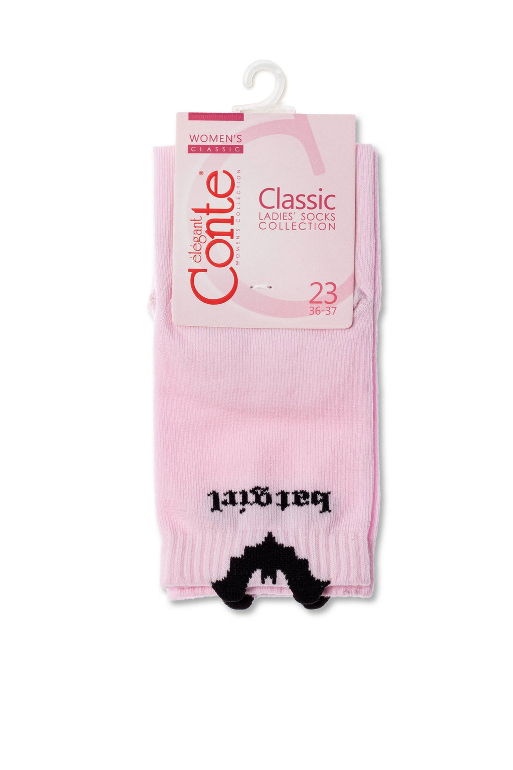 TheRanok.com Cotton Socks Conte Classic 245 - Picot "Batgirl" — in-use photo