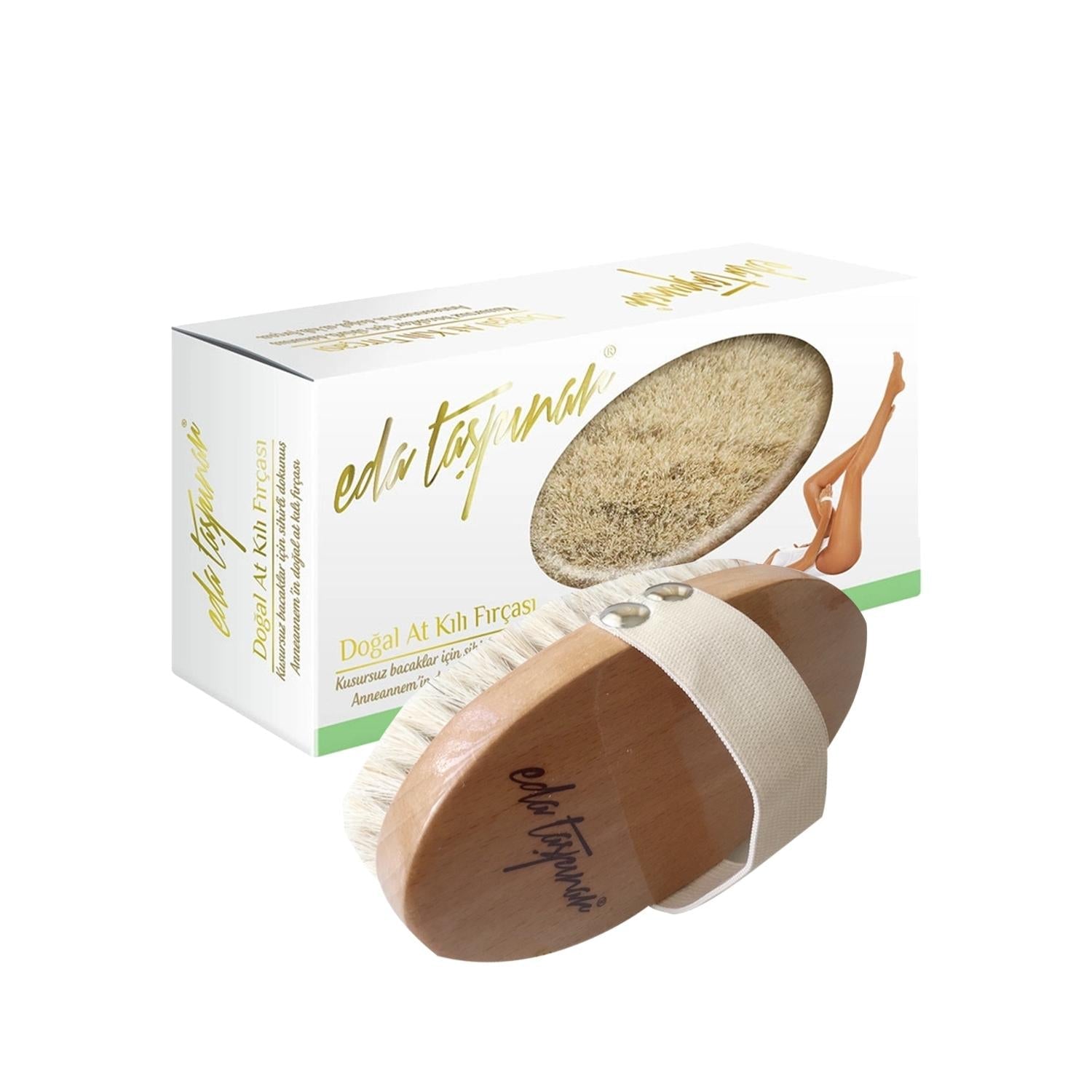 Eda Taşpınar Natural Horse Hair Brush - Body Massage Tool | 1 Count