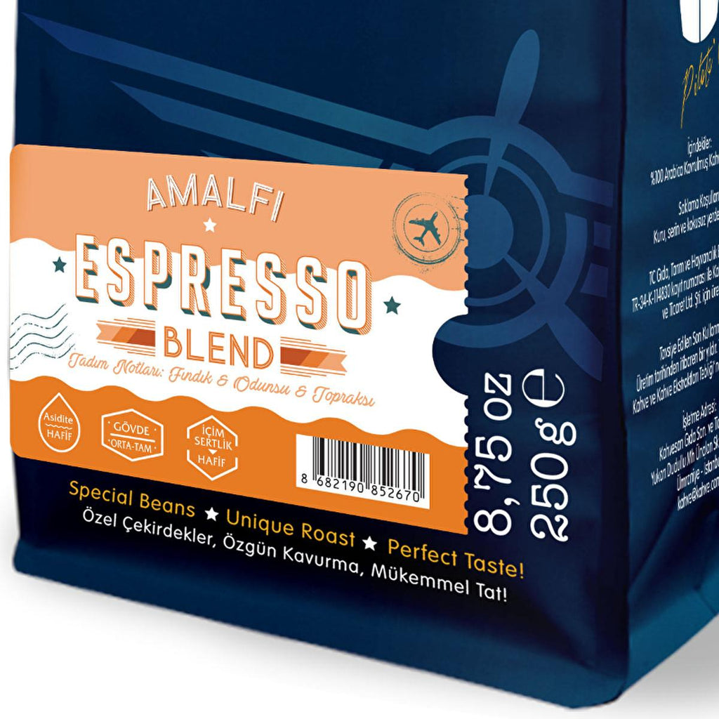 Moliendo Amalfi Espresso Blend Coffee Beans - Bourbon Type, Rich Flavor Profile, 250g