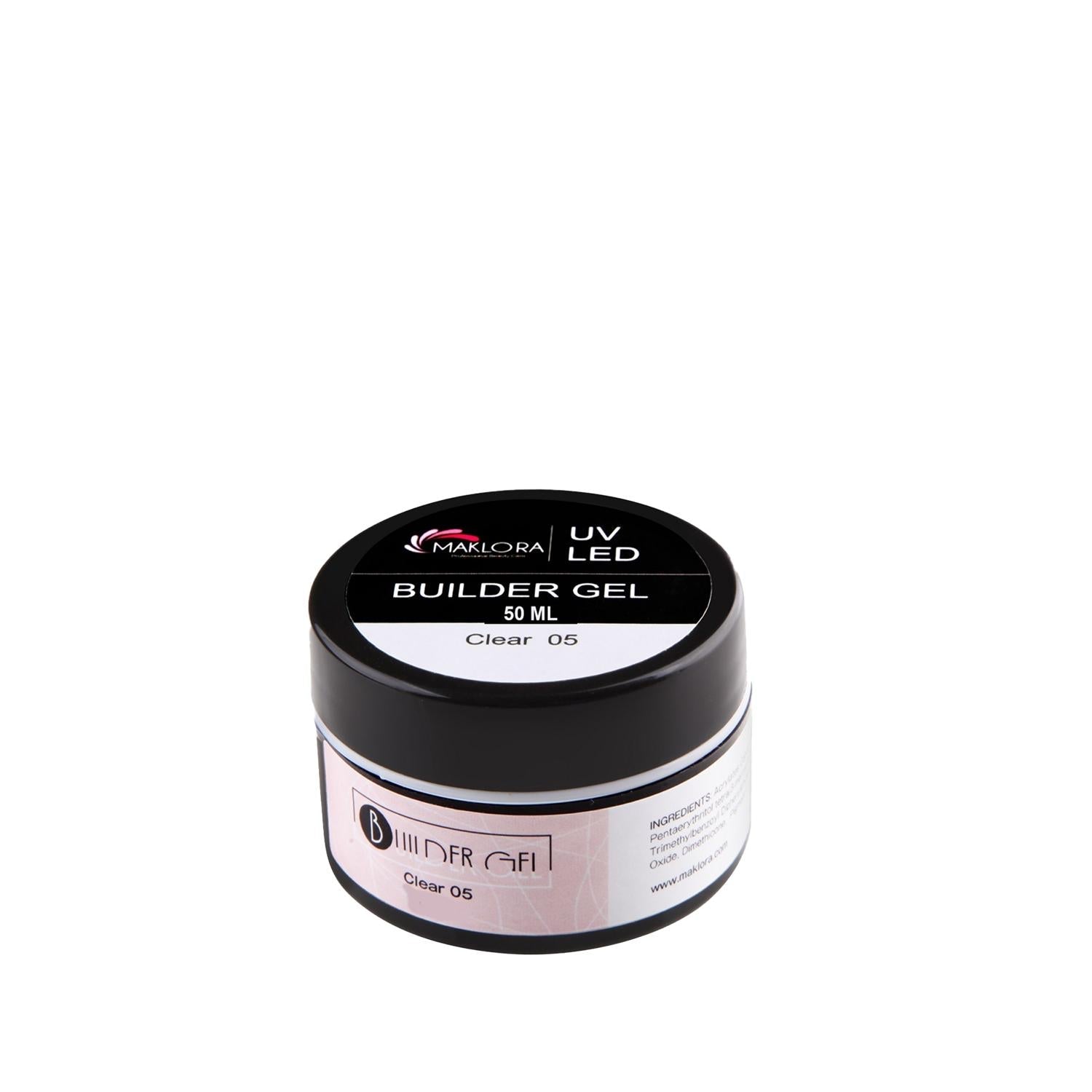 Maklora Clear Nail Builder Gel - 50ml Nail Extension Gel for Nail Enhancement and Art