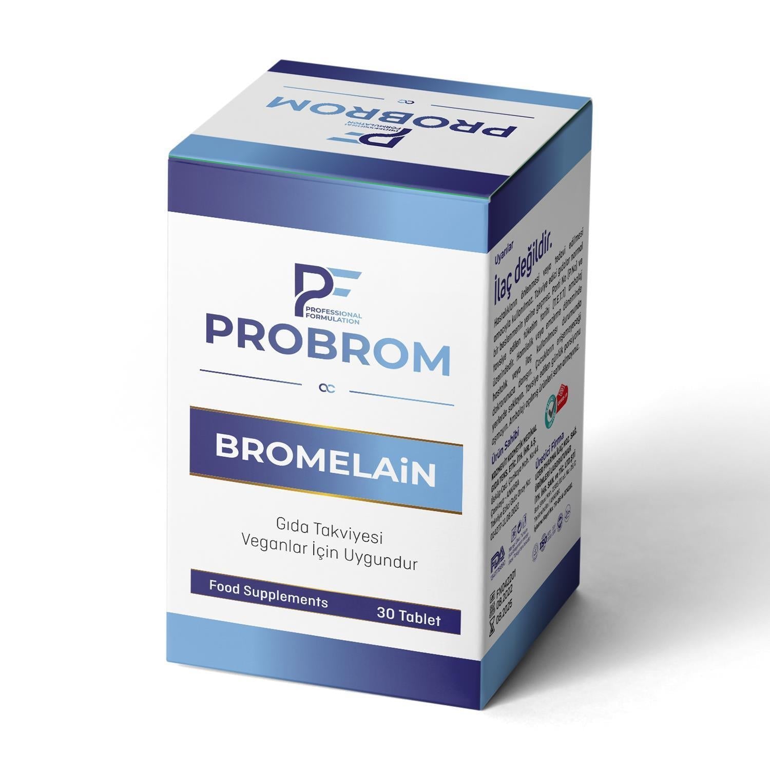 PF ProBrom - Bromelain 500mg Dietary Supplement for Digestive Health - 30 Tablets