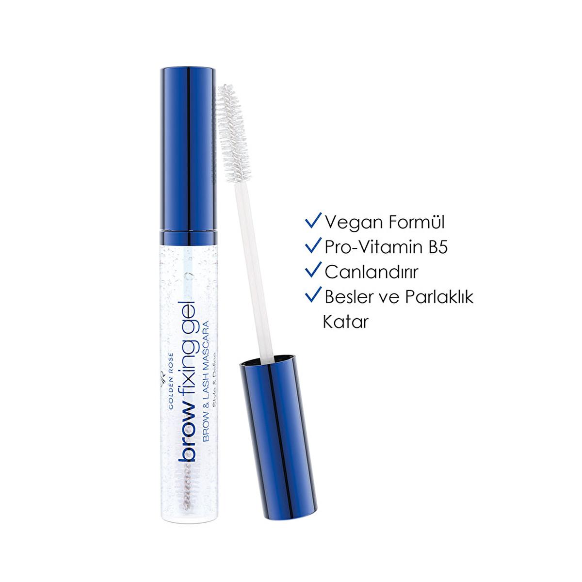 Golden Rose Brow Fixing Gel & Lash Mascara: Vegan Biotin Formula for Natural Definition, Lifting & Nourishment