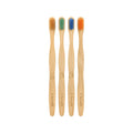 T-Brush Bamboo Toothbrush Medium Hardness 4-Pack - Eco-Friendly Oral Care