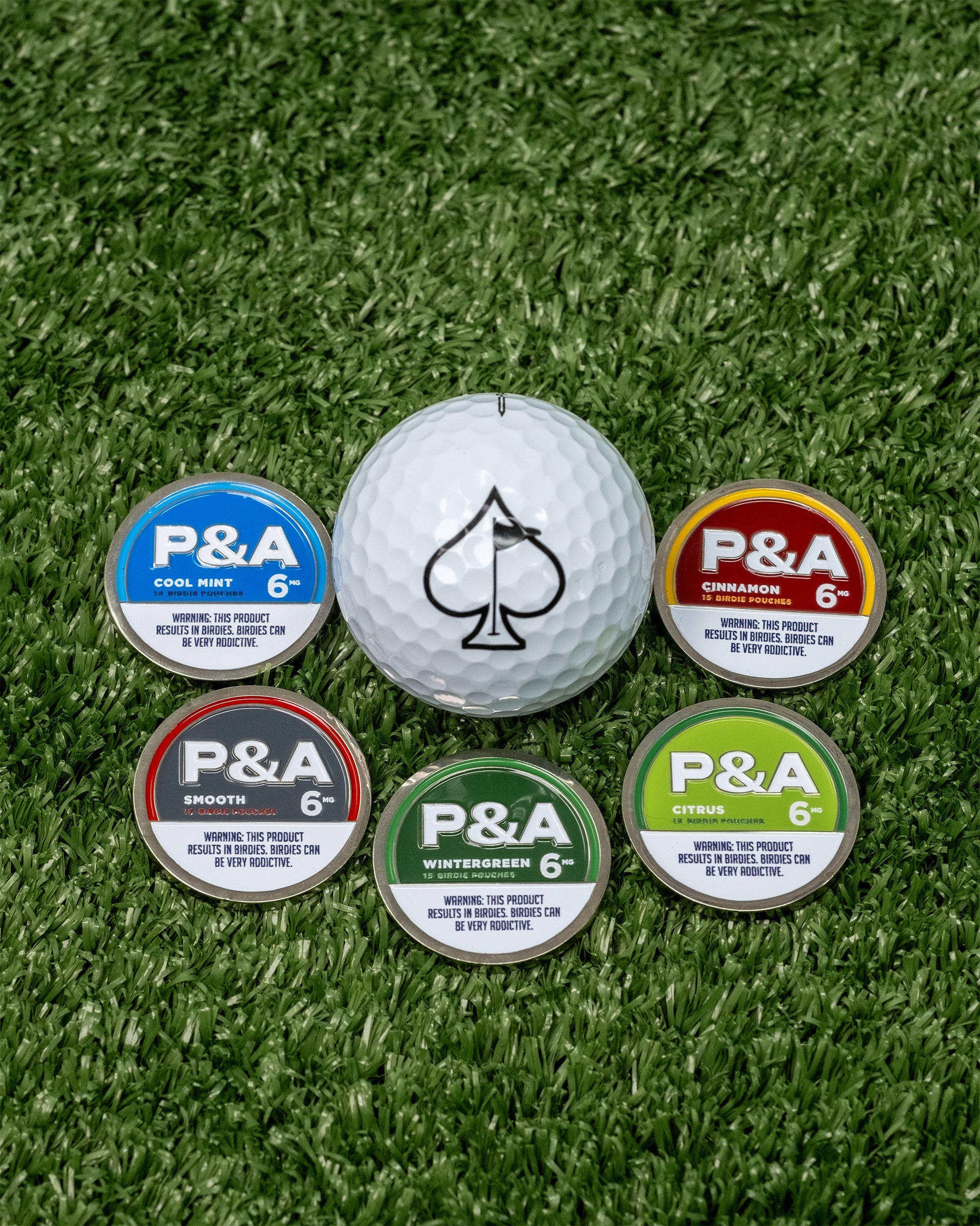 Pins and Aces 6 Milly - Cool Mint Ball Marker — fabric or material detail