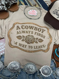 Wild Junkie A Cowboy Always Finds A Way To Leave Graphic Tee — main product shot