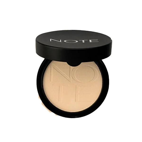 Note Luminous Silk Compact Powder 03 Medium Beige: Matte Finish, Long Lasting Makeup, Argan Oil & Skin Smoothing - Anti-Aging Face Powder