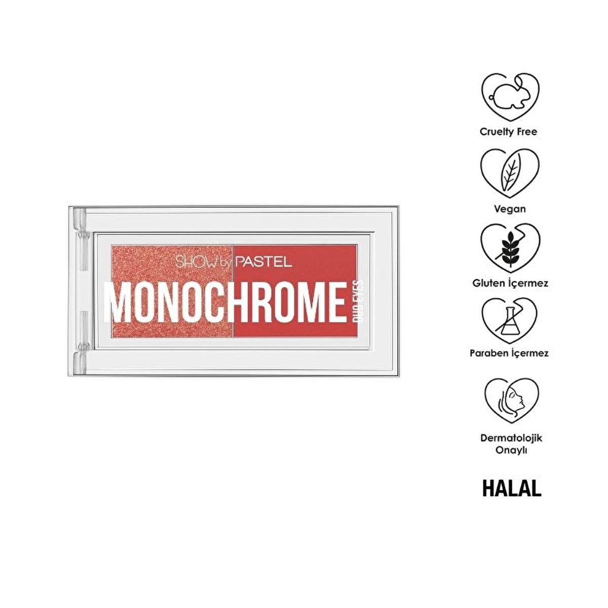 Show by Pastel Monochrome Duo Eyes Eyeshadow Palette - Cruelty-Free, Gluten-Free, Halal Certified Makeup - Modern, Natural Shades