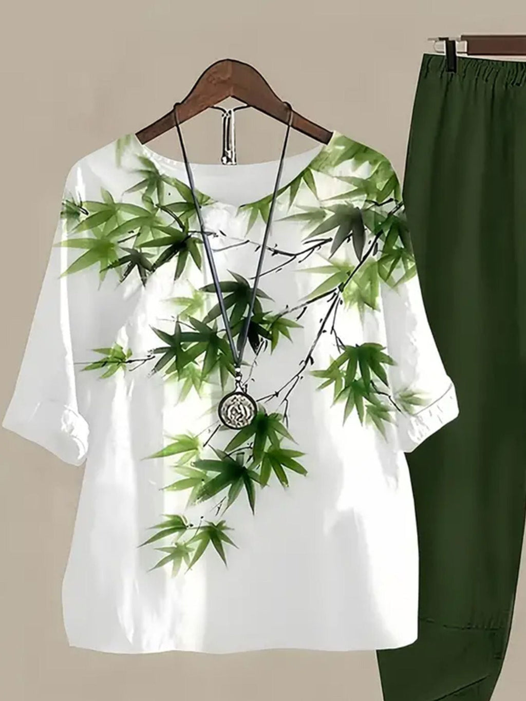Printed Half Sleeve Top and Pants Set