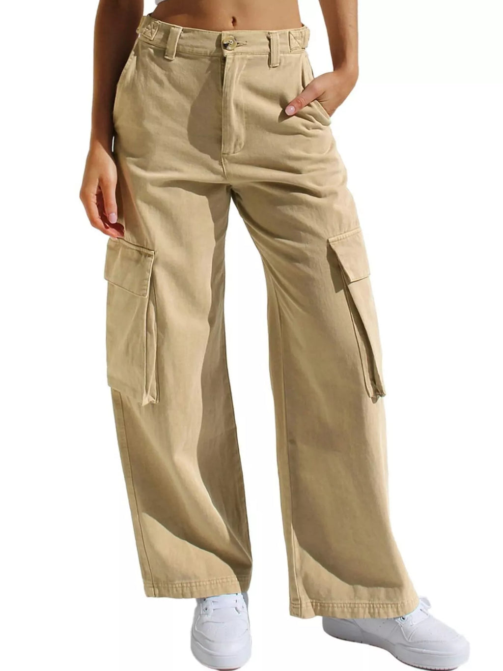 High-Waisted Wide Leg Cargo Jeans