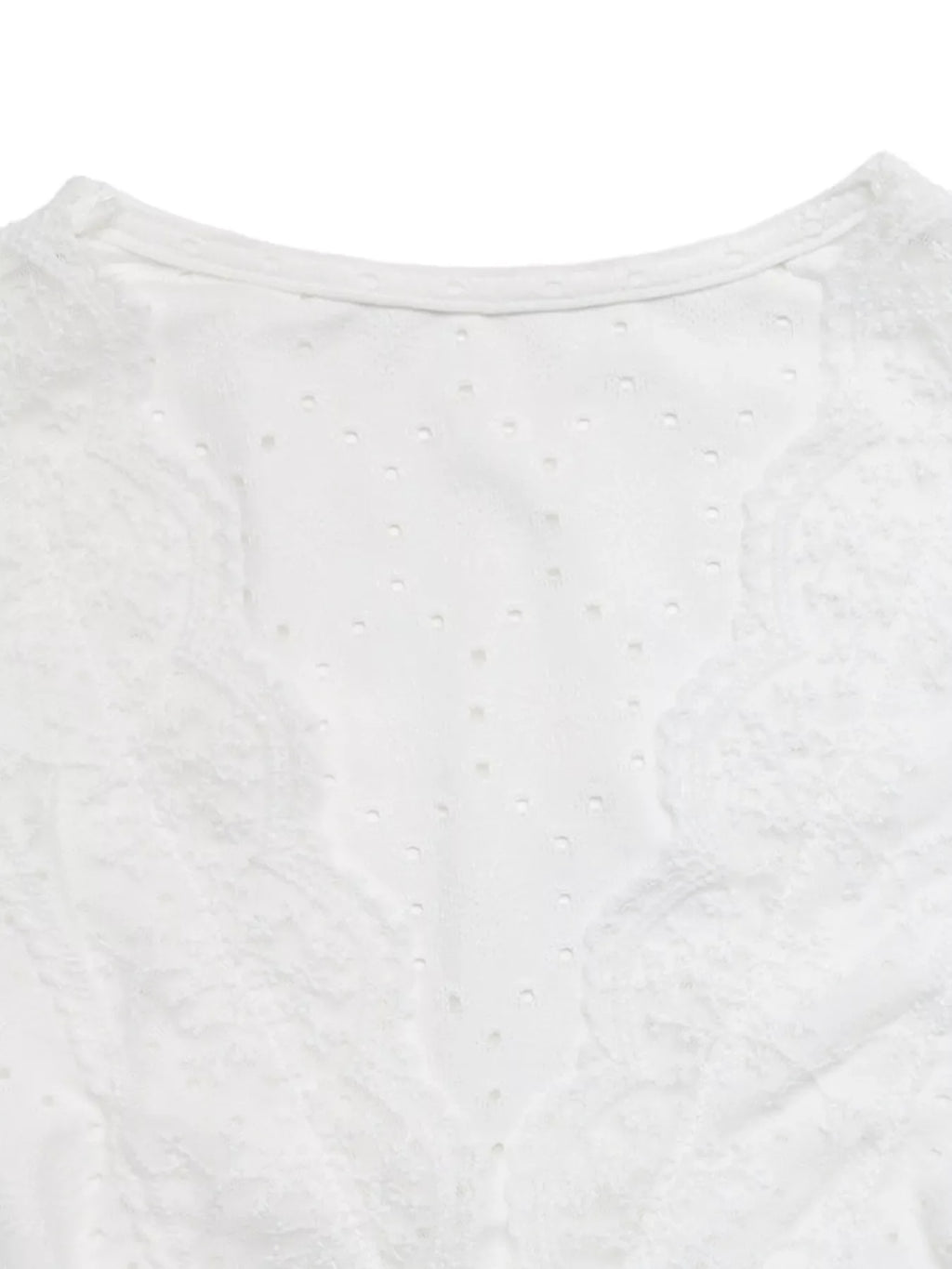 Eyelet Lace Trim Short Sleeve Shirt