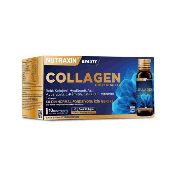 Nutraxin Beauty Collagen Drink: 10,000mg Hydrolyzed Collagen, Hyaluronic Acid, & Vitamin C - Anti-Aging Skin, Hair & Nail Support