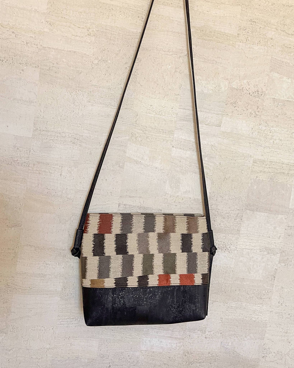 WONENA Yabisi Colibrí Crossbody - Midnight & Adoquines handmade cork crossbody — artisanal handbags & clutches category context