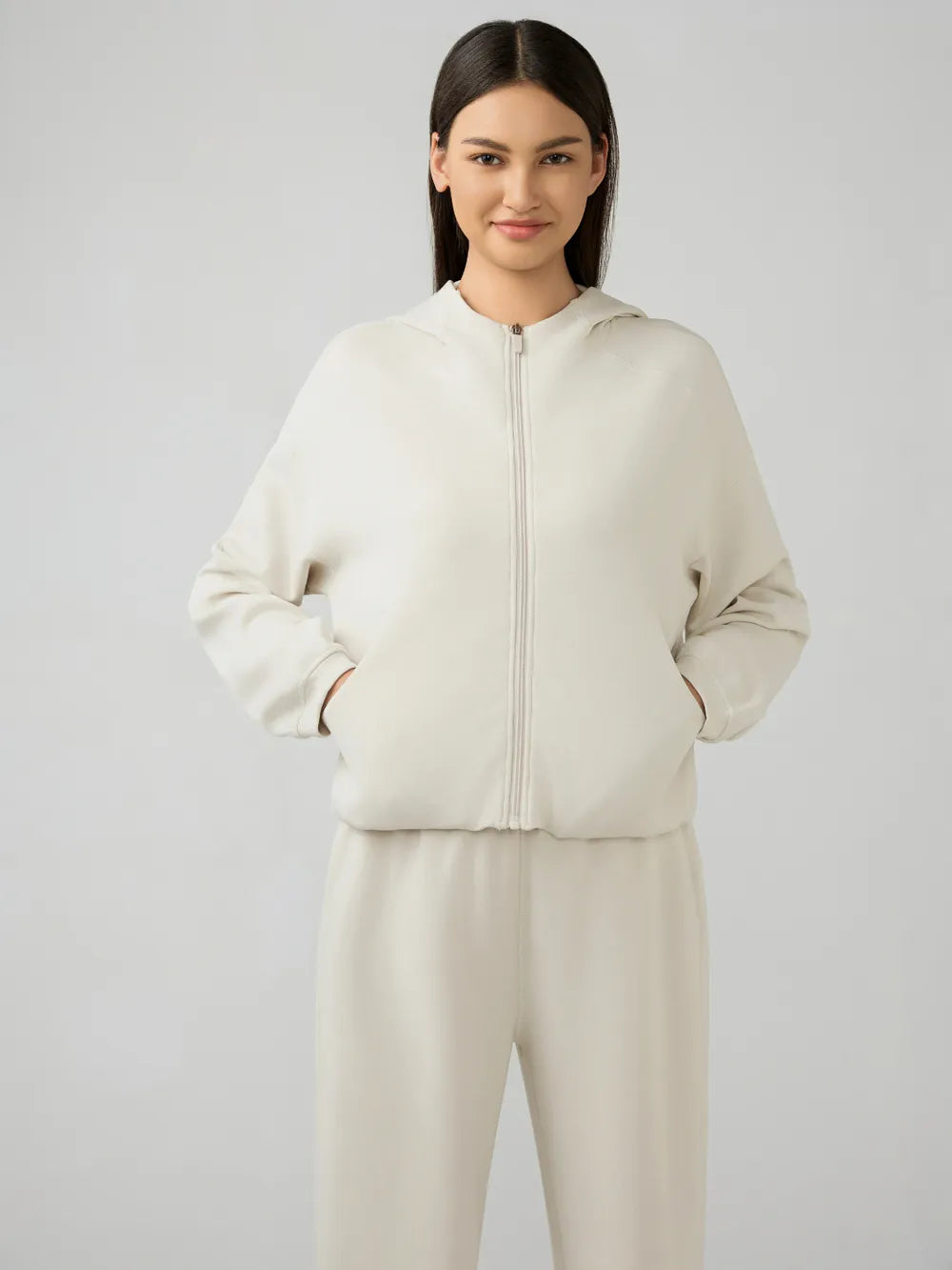 Millennia Zip Up Dropped Shouder Active Hooded