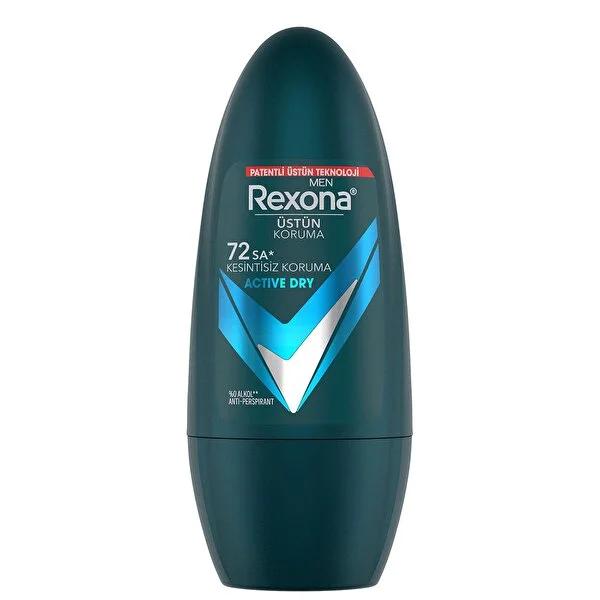 Rexona Men Active Dry Roll-On Deodorant - 72 Hour Protection, Long-Lasting Antiperspirant for Active Men