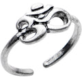 BodyCandy Silver Plated Spiritual Ohm Toe Ring — main product shot