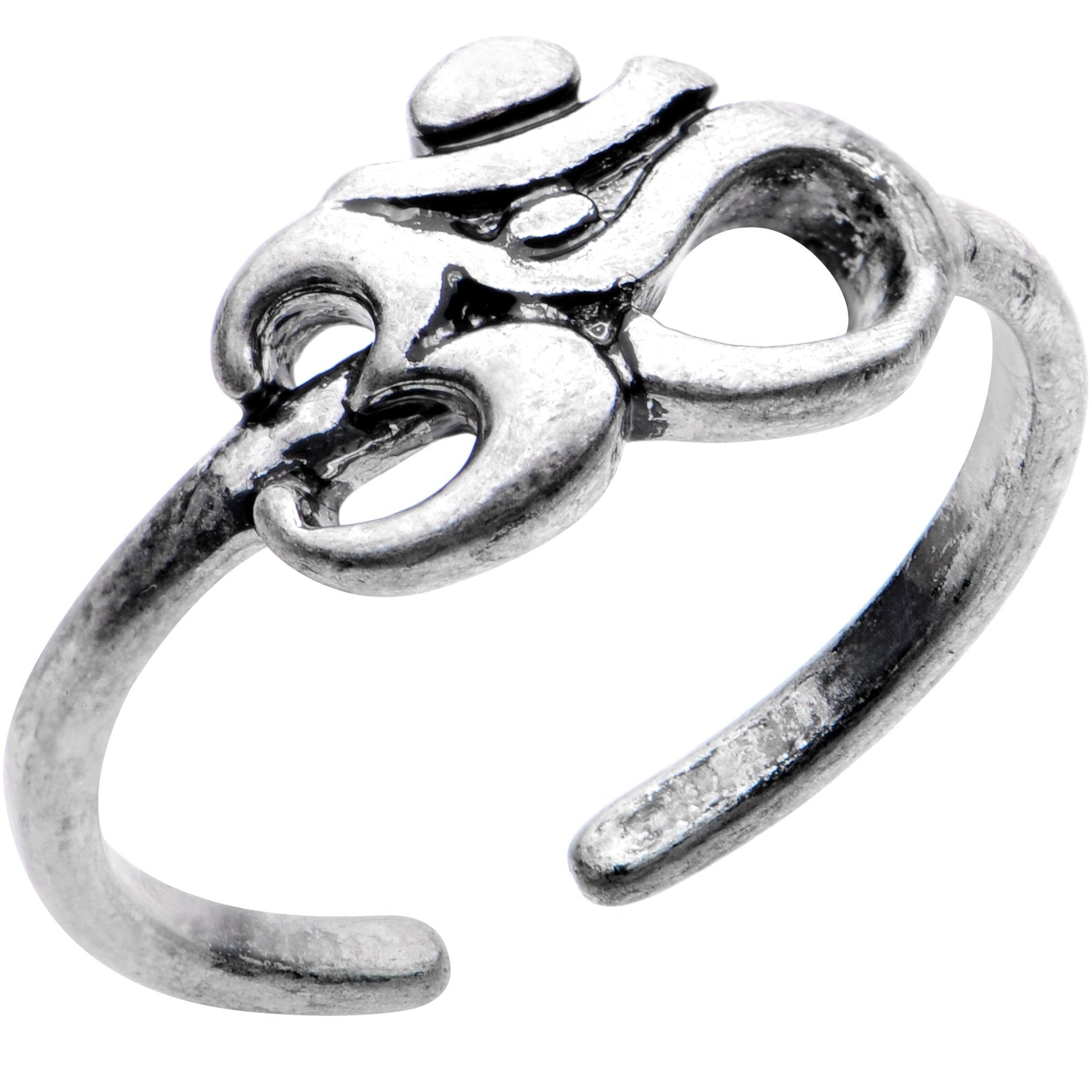 BodyCandy Silver Plated Spiritual Ohm Toe Ring — main product shot