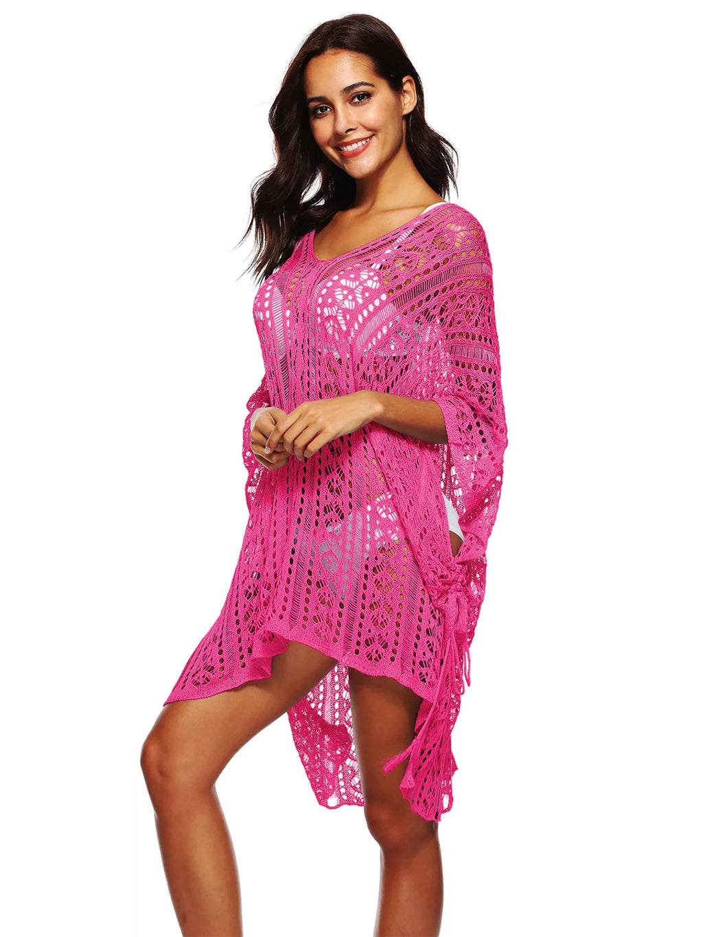 Crochet Knit V-Neck Cover-Up
