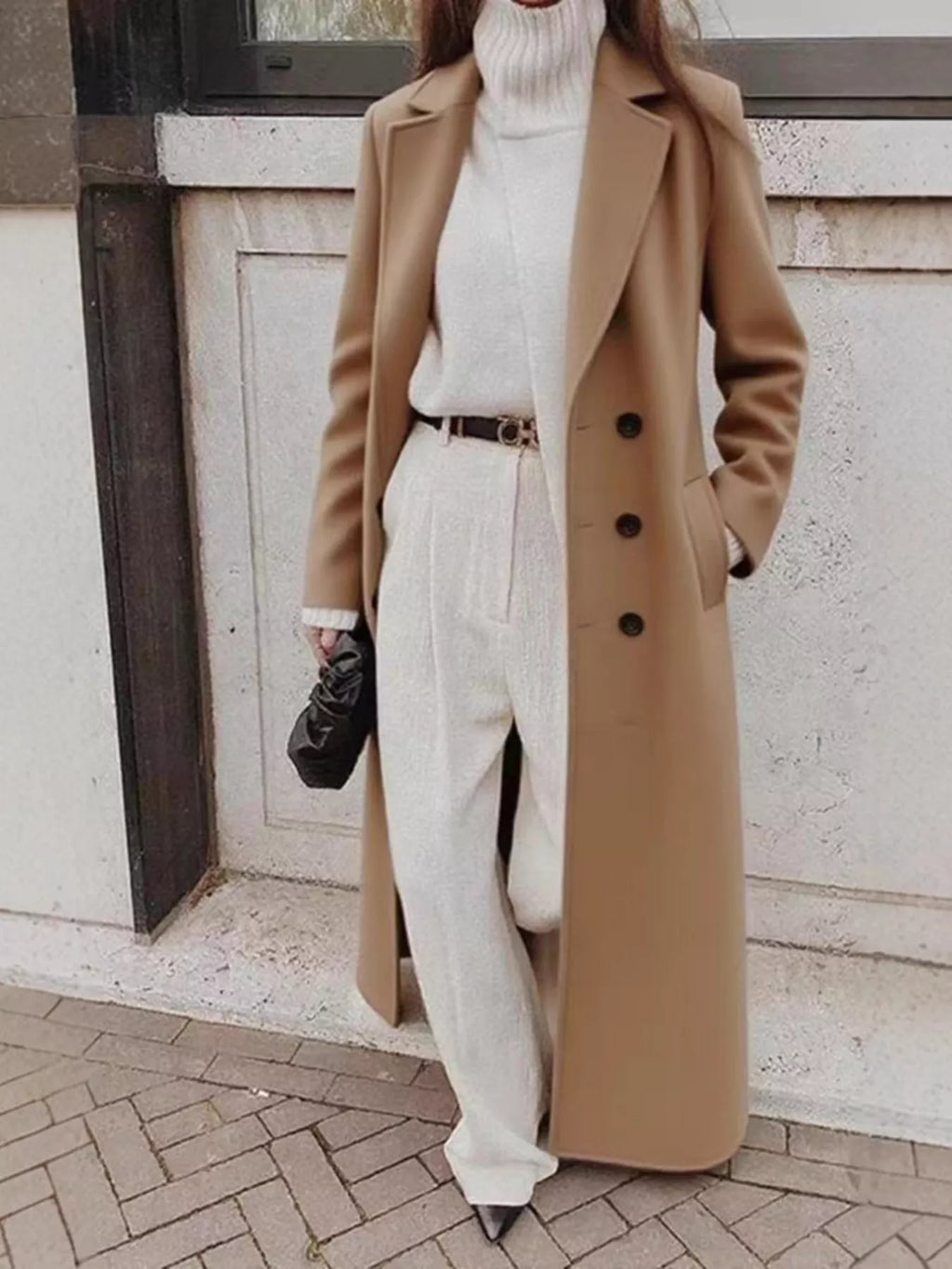 Double-Breasted Longline Overcoat