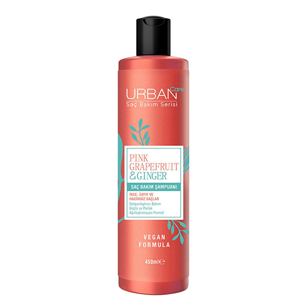 Urban Care Pink Grapefruit & Ginger Volumizing Shampoo: Thicken Fine Hair, Vegan Formula, Hair Repair - 15.22 fl oz