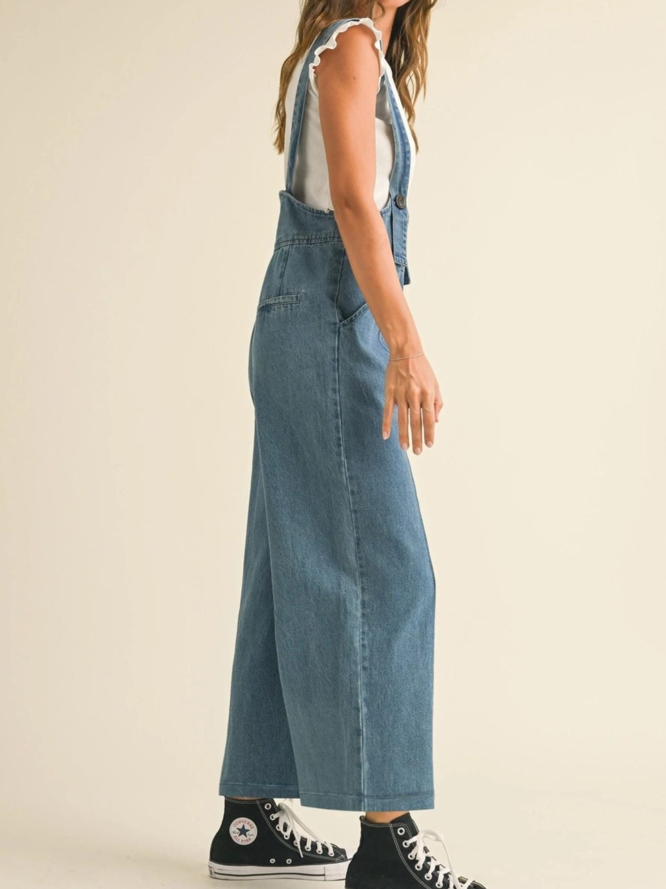 Vintage Wide Leg Denim Overalls