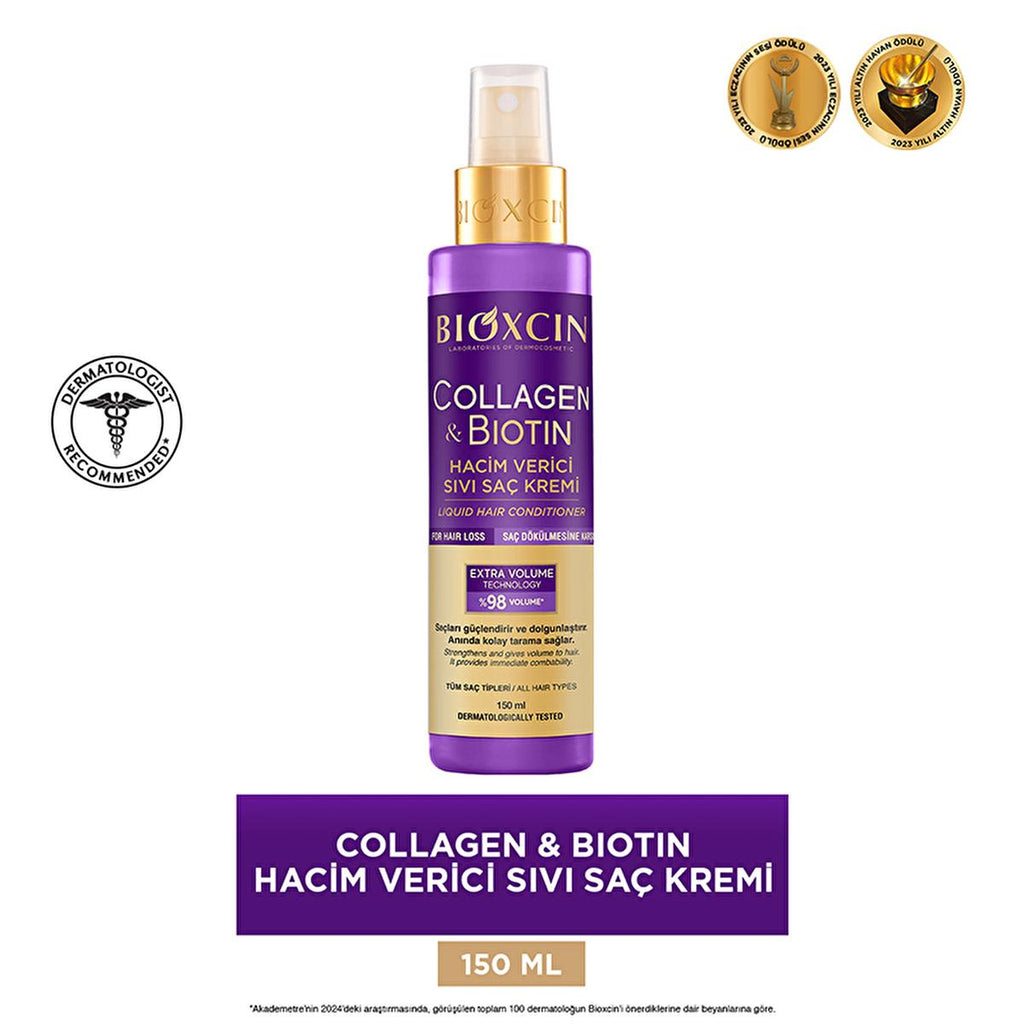 Bioxcin Collagen & Biotin Hair Cream - Strengthens, Nourishes, and Adds Volume to Thin Hair