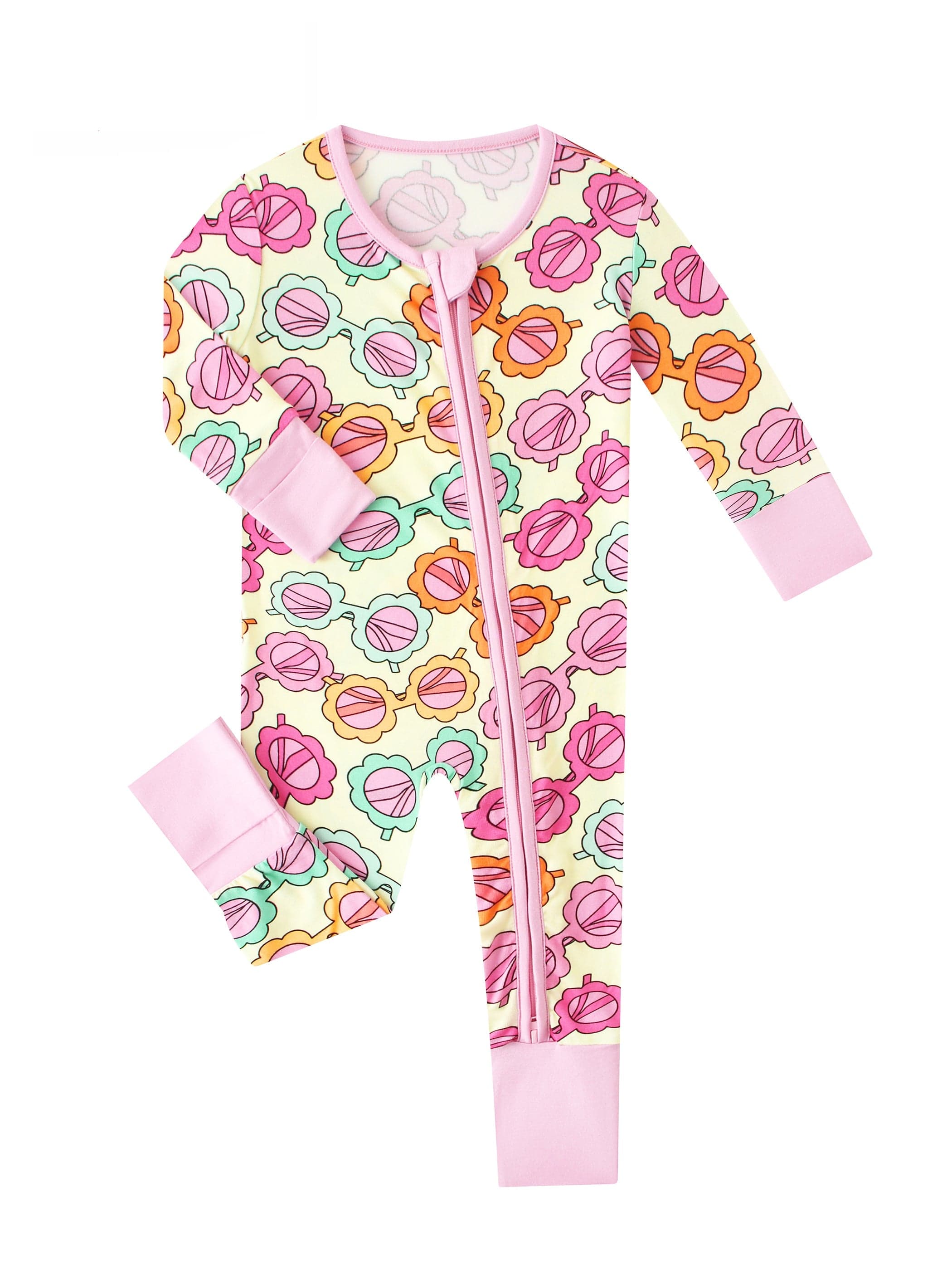 Charlies Project Kids Posh TOT Sassy Shades Bamboo Baby Convertible Zippy Romper — color detail