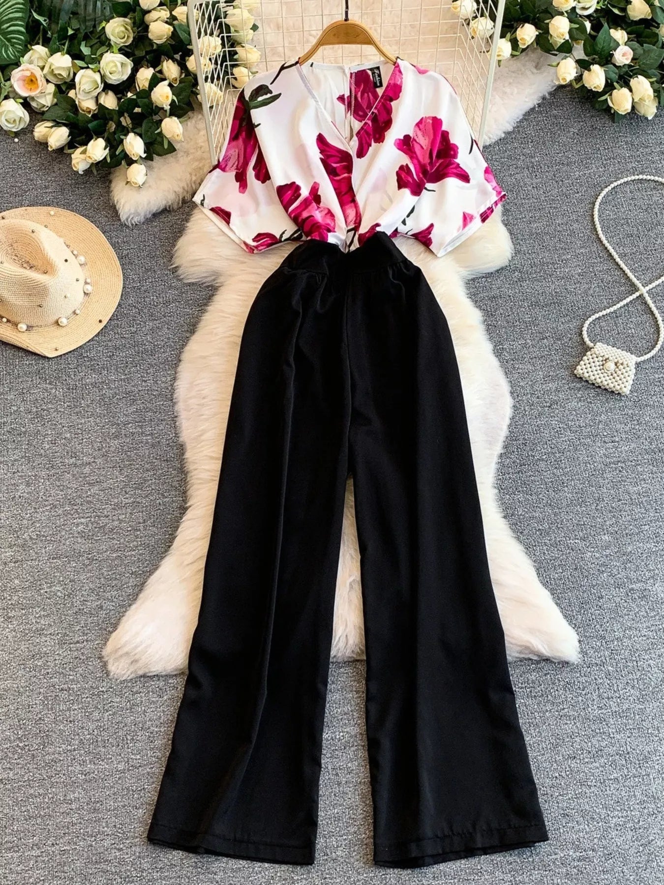 Printed Wide Leg Jumpsuit