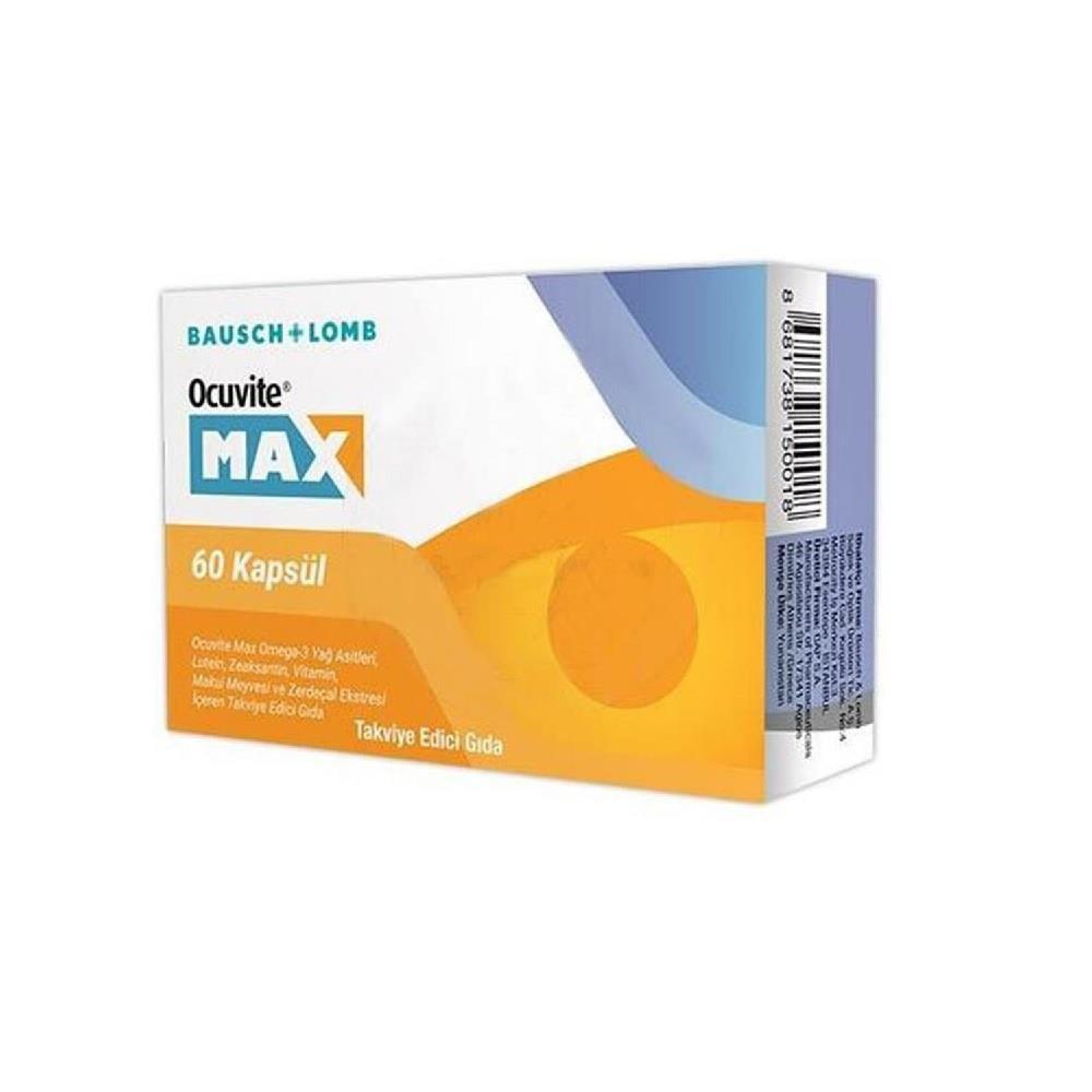 Bausch & Lomb Ocuvite Max - 60 Capsules with Omega-3, Lutein & Zeaxanthin
