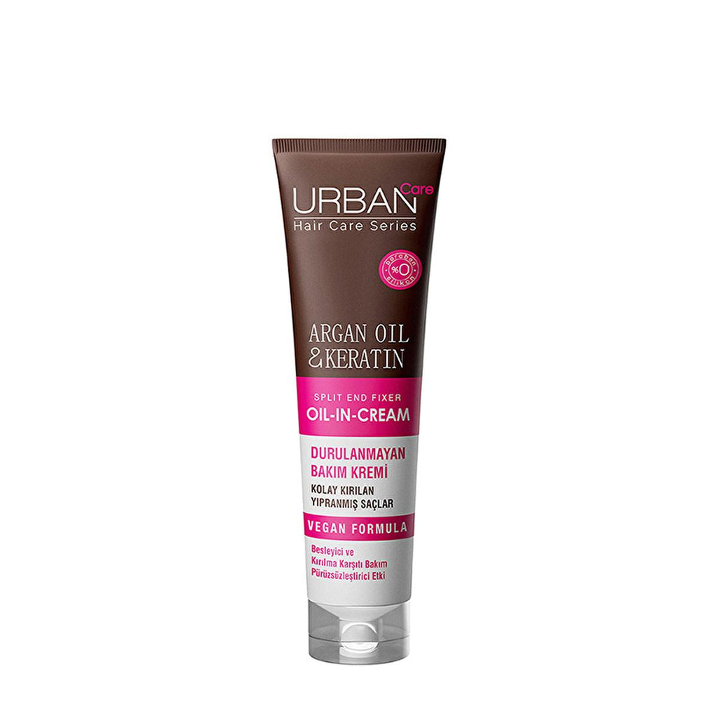 Urban Care Argan Oil & Keratin Leave-In Hair Cream: Anti-Breakage, Frizz Control & Damage Repair, 5.07 fl oz