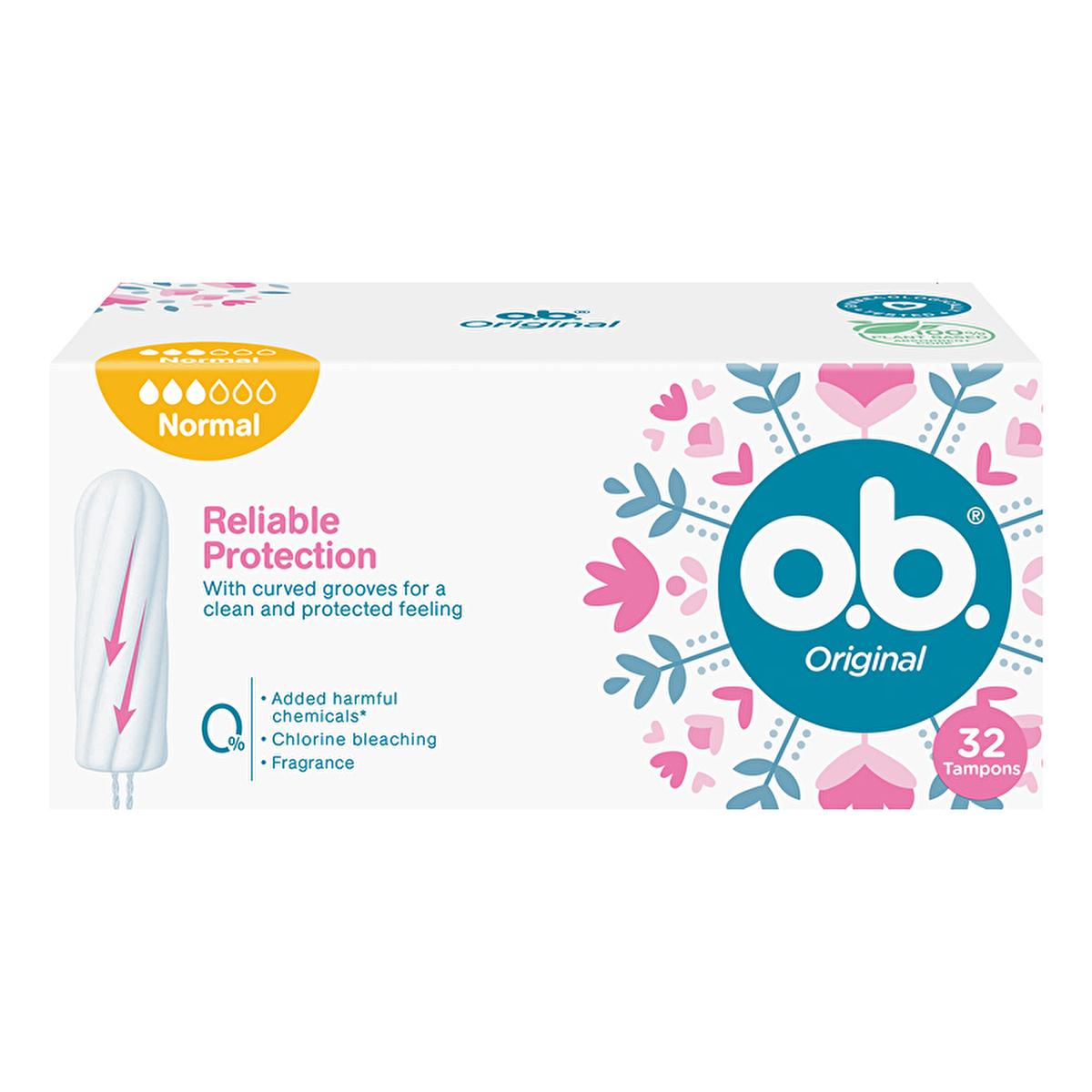 O.B Original Normal Tampon - Reliable Menstrual Hygiene for Normal to Heavy Flow Days