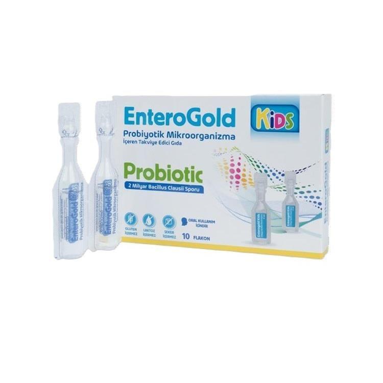 EnteroGold Kids Probiotic Supplement - 10 Flakons | Supports Gut Health in Children | Bacillus Clausii Probiotic for Kids Aged 4+