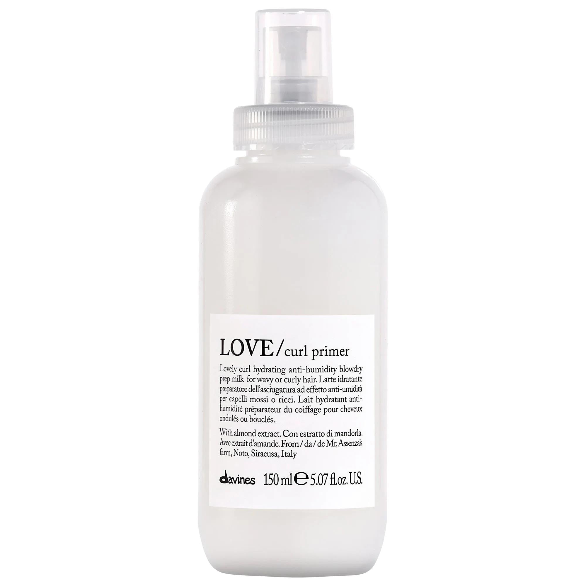 LOVE Curl Primer For Curly Hair - Hydrating, Detangling, Heat Protection - Vegan, Sulfate-Free
