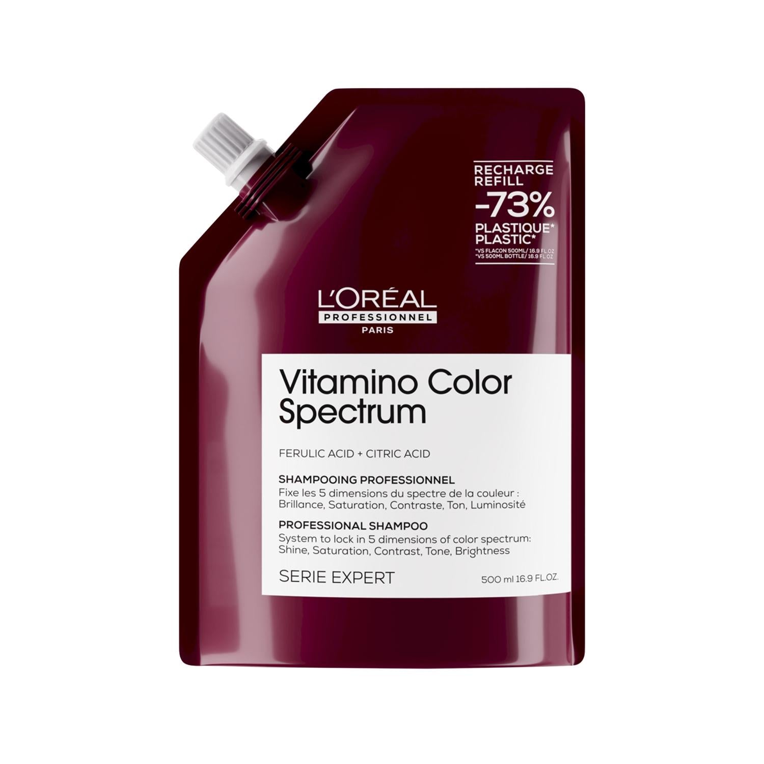 Loreal Professionnel Vitamino Color Shampoo: Protect & Extend Color-Treated Hair Vibrancy | Anti-Fade, Professional Grade, 500ml Refill