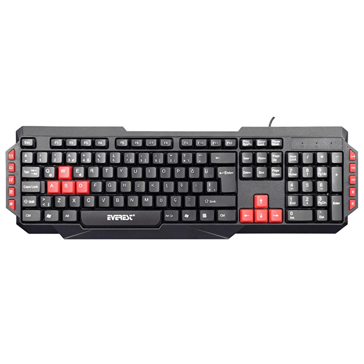 Everest Gaming Keyboard KB-G7 ARMOR - USB Q Layout, 50M Click Life, Compatible with Windows, IOS, Linux