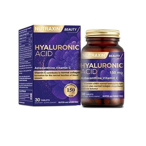 Nutraxin Hyaluronic Acid 30 Tablets - Anti-Aging Dietary Supplement for Skin Health Support