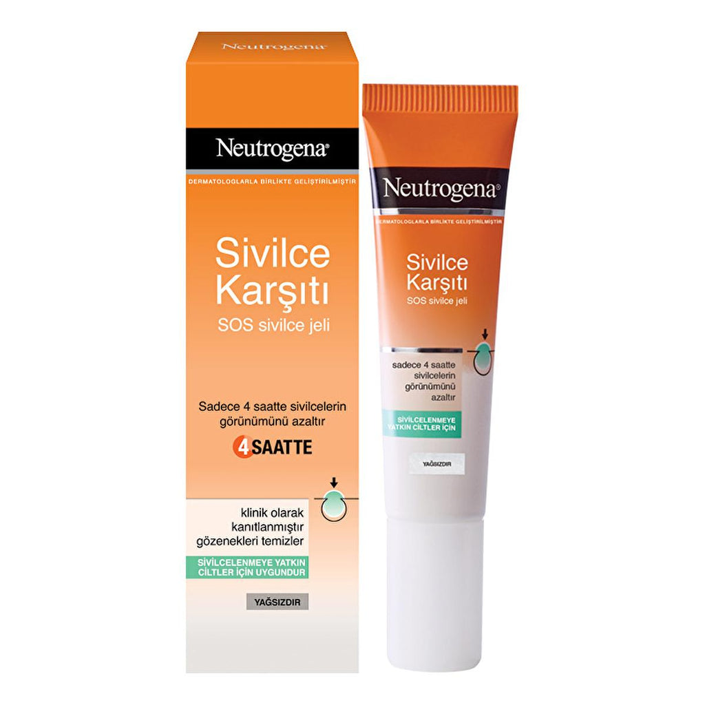 Neutrogena Acne Treatment Gel - SOS Spot Treatment for Acne & Blemish Control | Daily Anti-Acne Gel, Skin Clearing Formula, 0.51 fl oz