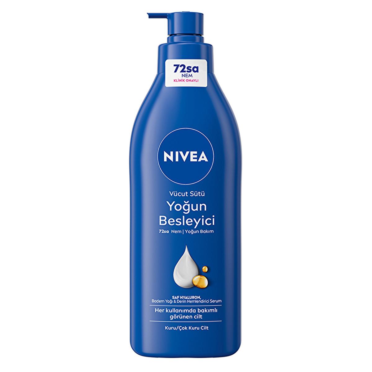 Nivea Body Moisturizer - 72 Hour Hydration for Dry Skin, Rich in E Vitamin and Almond Oil