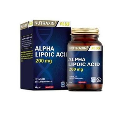 Nutraxin Alpha Lipoic Acid 200mg - 60 Tablets - Sugar & Gluten-Free Antioxidant