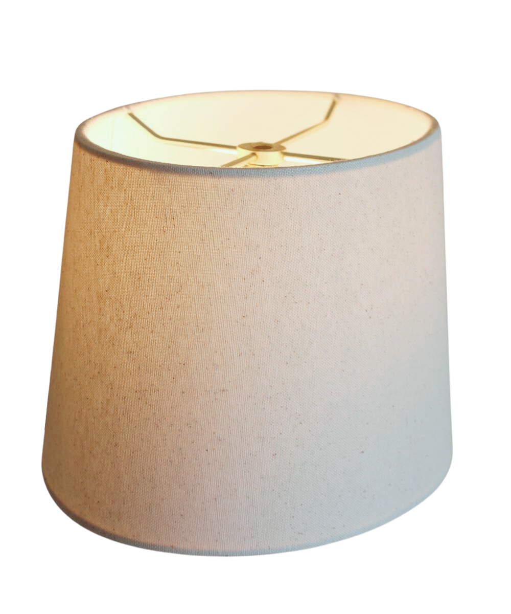 (6.5x10) Top (8x12) Bottom x 7.5H Hardback Oval Drum Lampshade, Light Oatmeal Off-White – LampsUSA