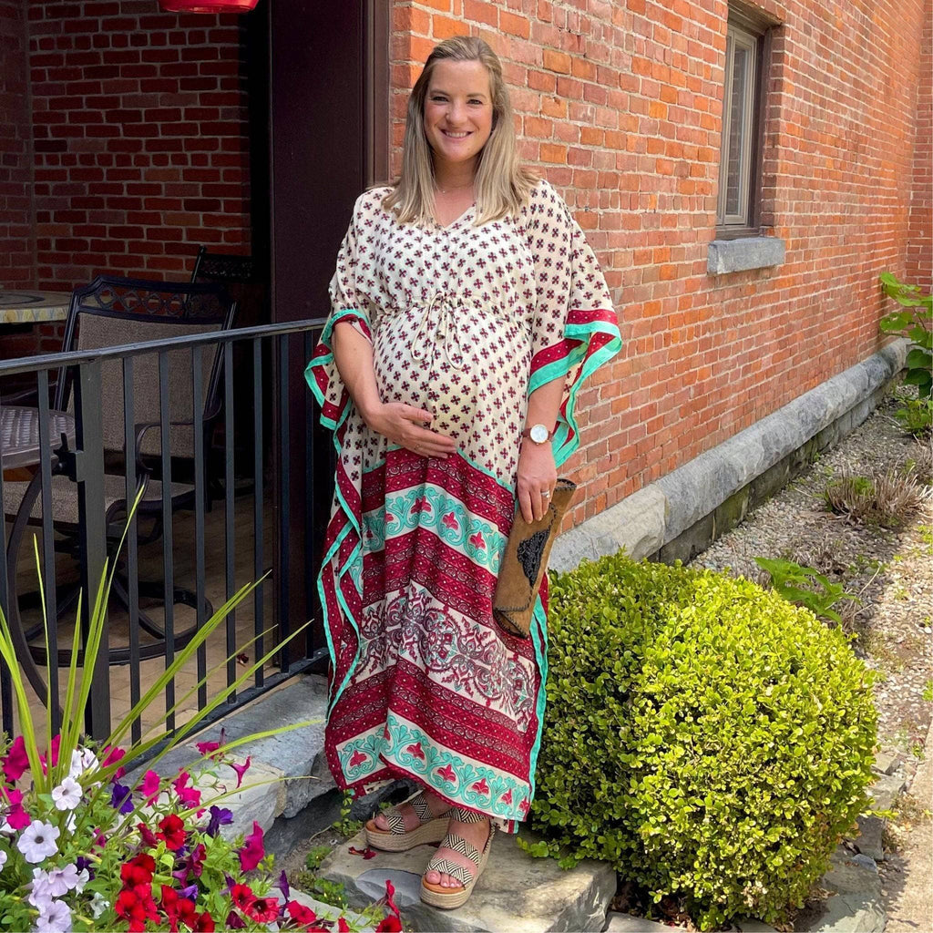 Darn Good Yarn Aanya Adjustable Long Kaftan Dress — lifestyle worn / used context
