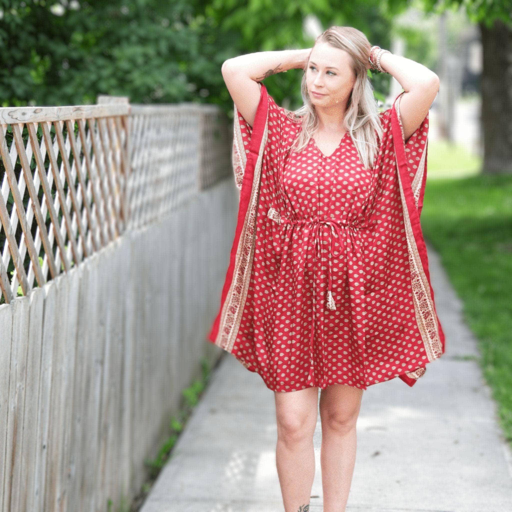 Darn Good Yarn Seconds and Surplus Aanya Adjustable Short Kaftan — detail shot 6