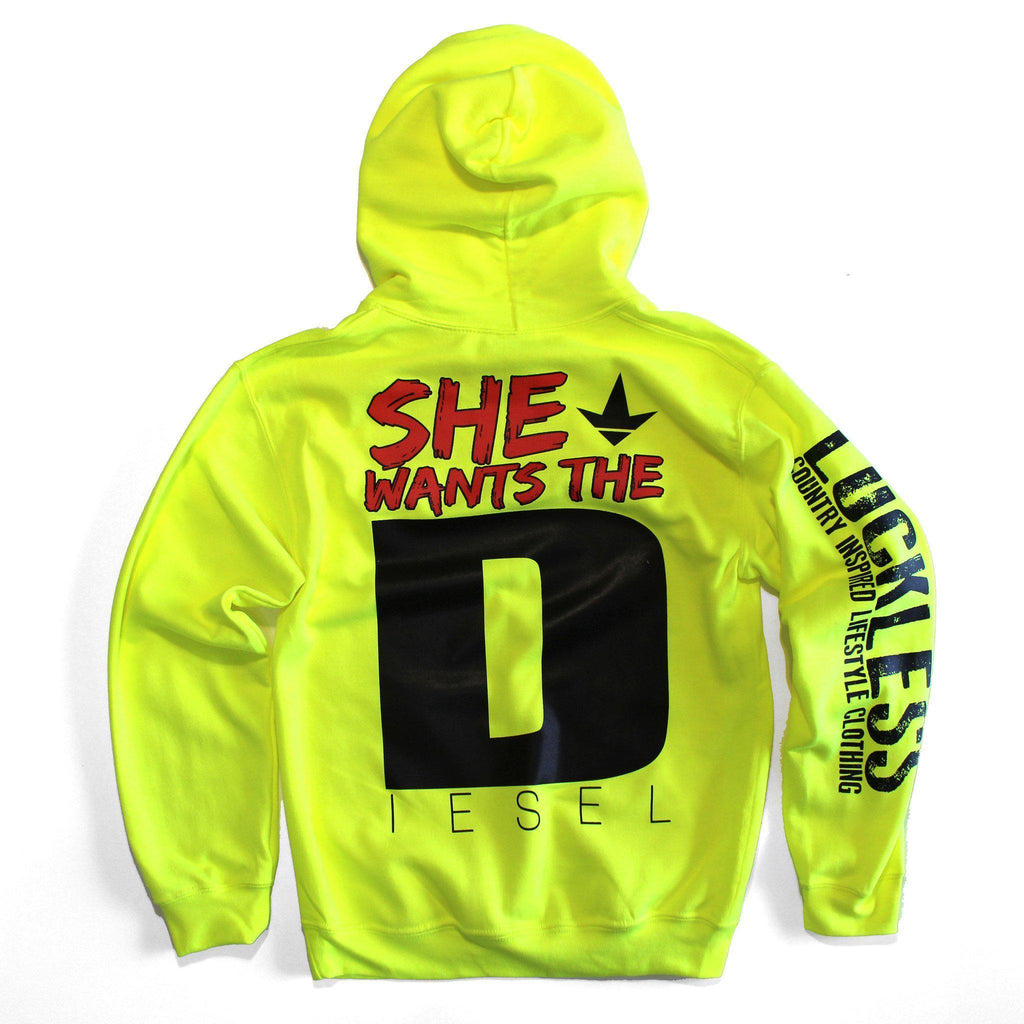 Luckless Outfitters She Wants the Diesel Hoodie — color detail