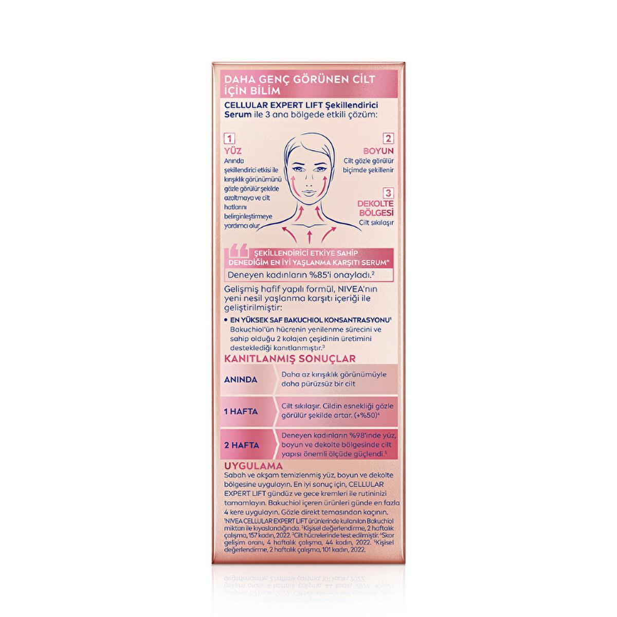 Nivea Cellular Expert Lift Bakuchiol Serum: Natural Retinol Alternative for Anti-Aging, Wrinkle Reduction & Skin Firming - Face, Neck & DŽcolletŽ