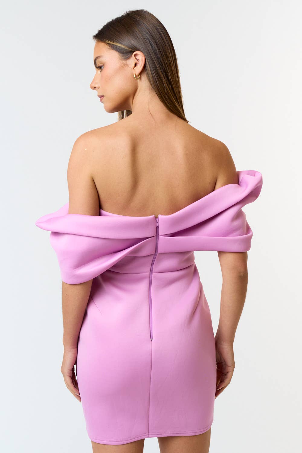 Pretty Little Patriot Pretty Little Patriot Lavender Scuba Mini Dress — detail shot 6